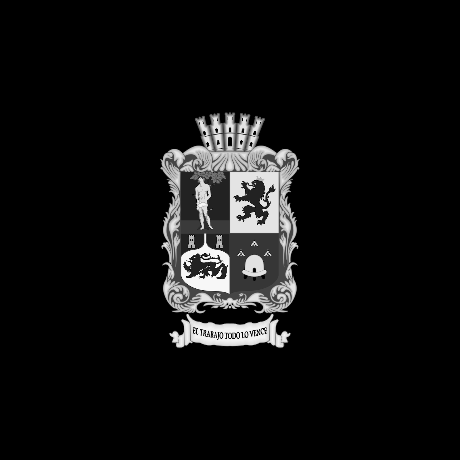 Escudo de León, Guanajuato. El trabajo todo lo vence.